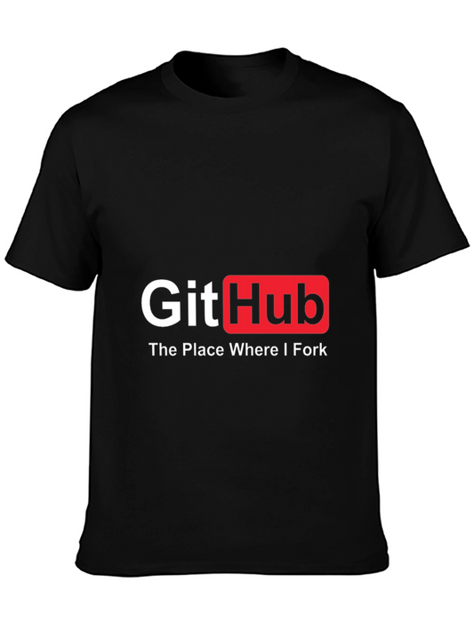 GitHub The Place Where I Fork Black T-Shirt