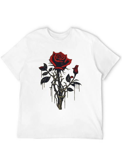 Rose Dripping T-Shirt - Gothic Floral Design