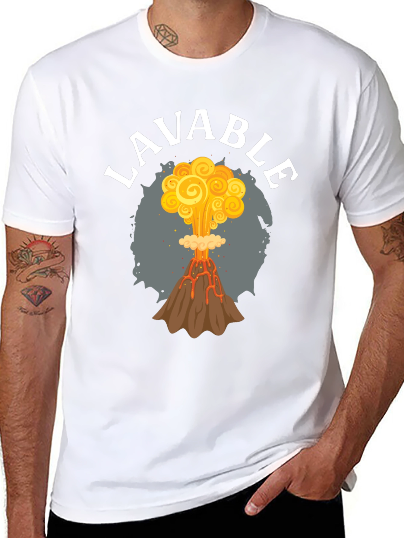 LAVABLE Volcano Eruption Graphic T-Shirt