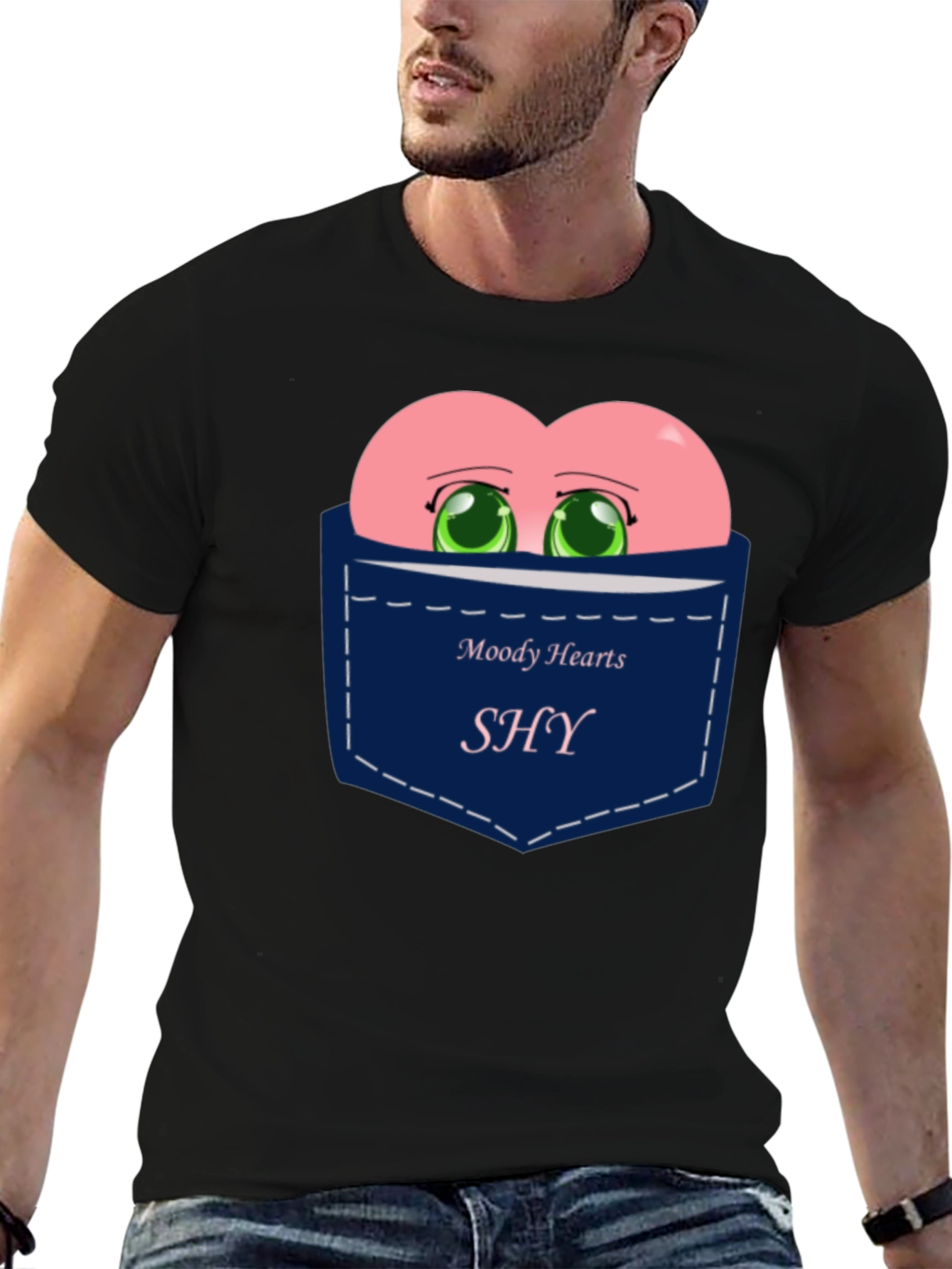 Moody Hearts SHY Pocket Graphic Tee - Black