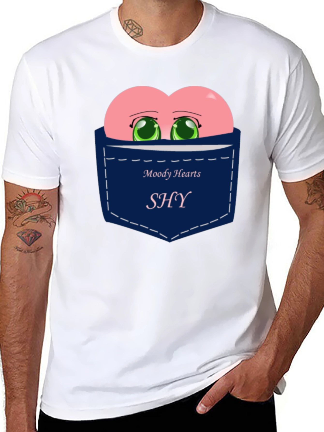 Moody Hearts SHY Pocket Graphic Tee - Black