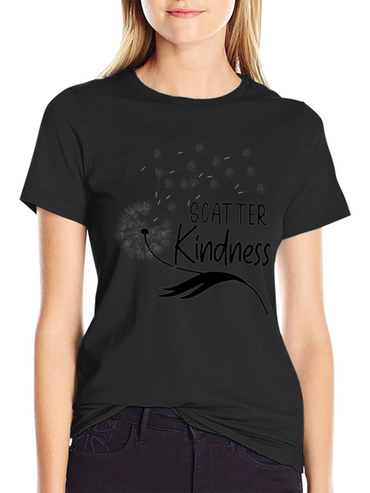 Scatter Kindness Graphic Tee - Black Cotton Blend