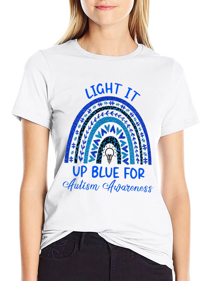 Autism Awareness Blue Rainbow T-Shirt