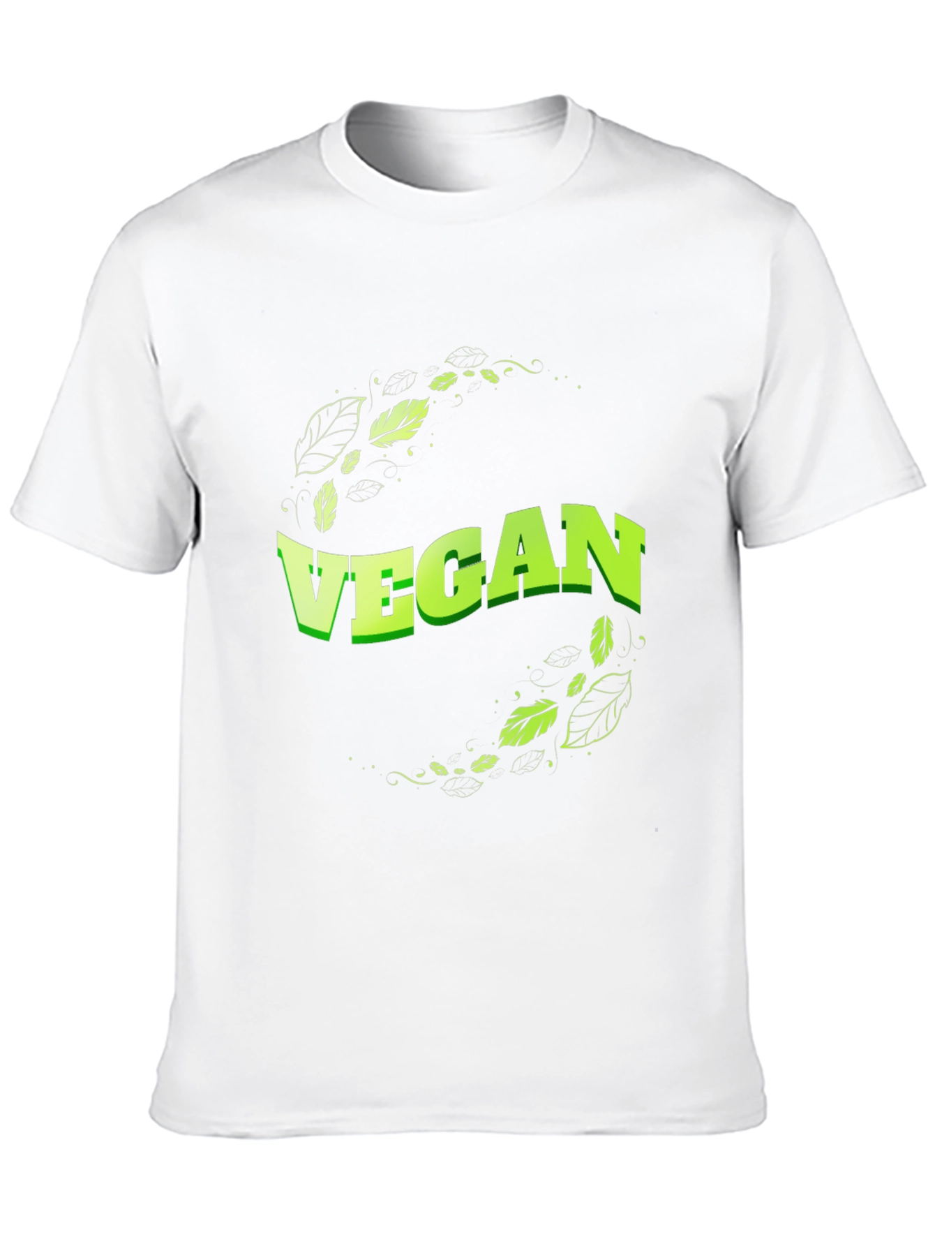 Vegan T-Shirt - Leaf Design Black Tee