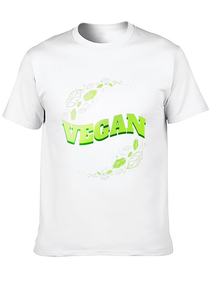 Vegan T-Shirt - Leaf Design Black Tee