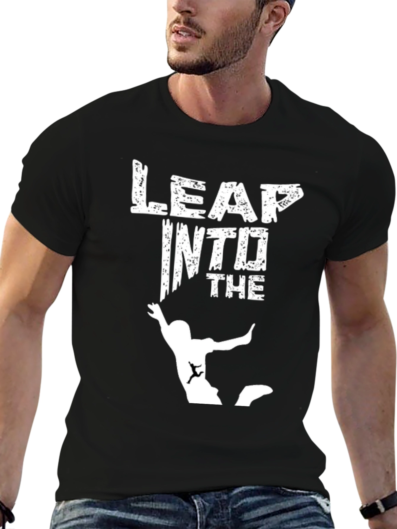 Leap Into The Abyss Graphic Tee - Adventure Ready!