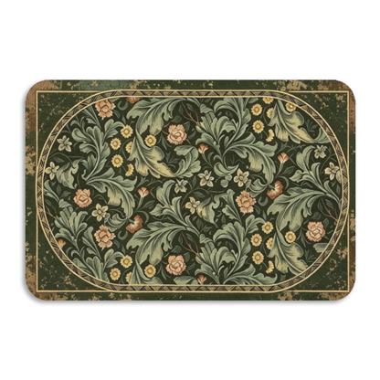 Vintage Morris Floral Diatomite Mat£üAmerican Vintage Morris Floral Diatomite Mat, Retro Style Quick Dry Absorbent Non?Slip Bathroom Rug