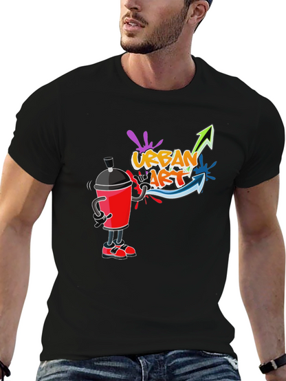 Urban Art T-Shirt - Black Crew Neck Graphic Tee