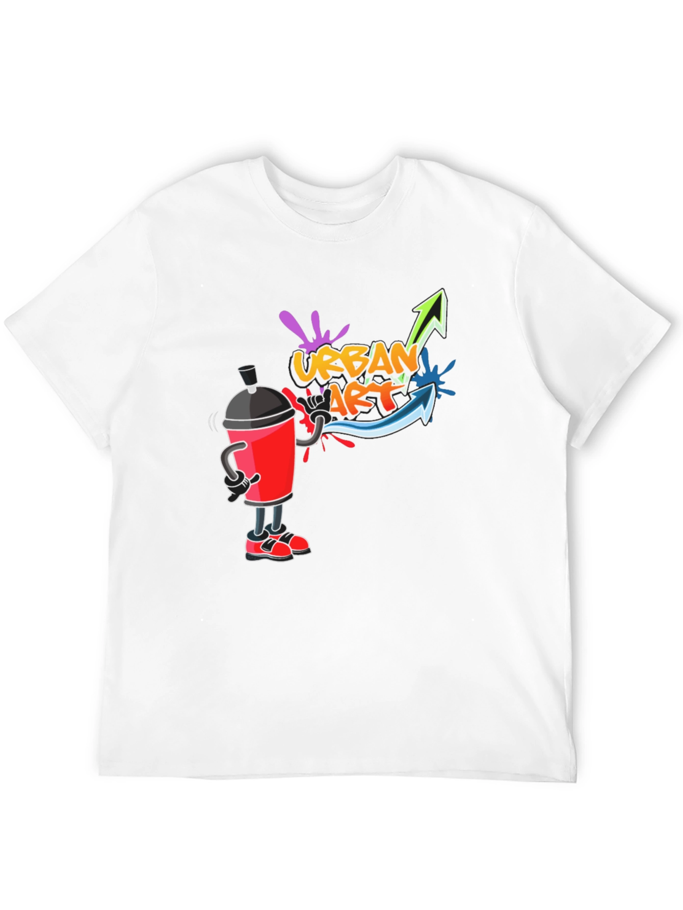 Urban Art T-Shirt - Black Crew Neck Graphic Tee