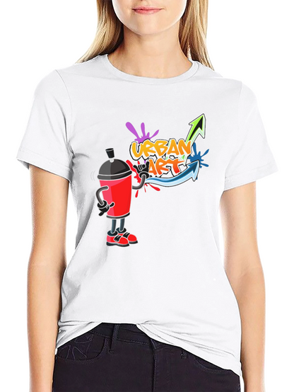 Urban Art T-Shirt - Black Crew Neck Graphic Tee