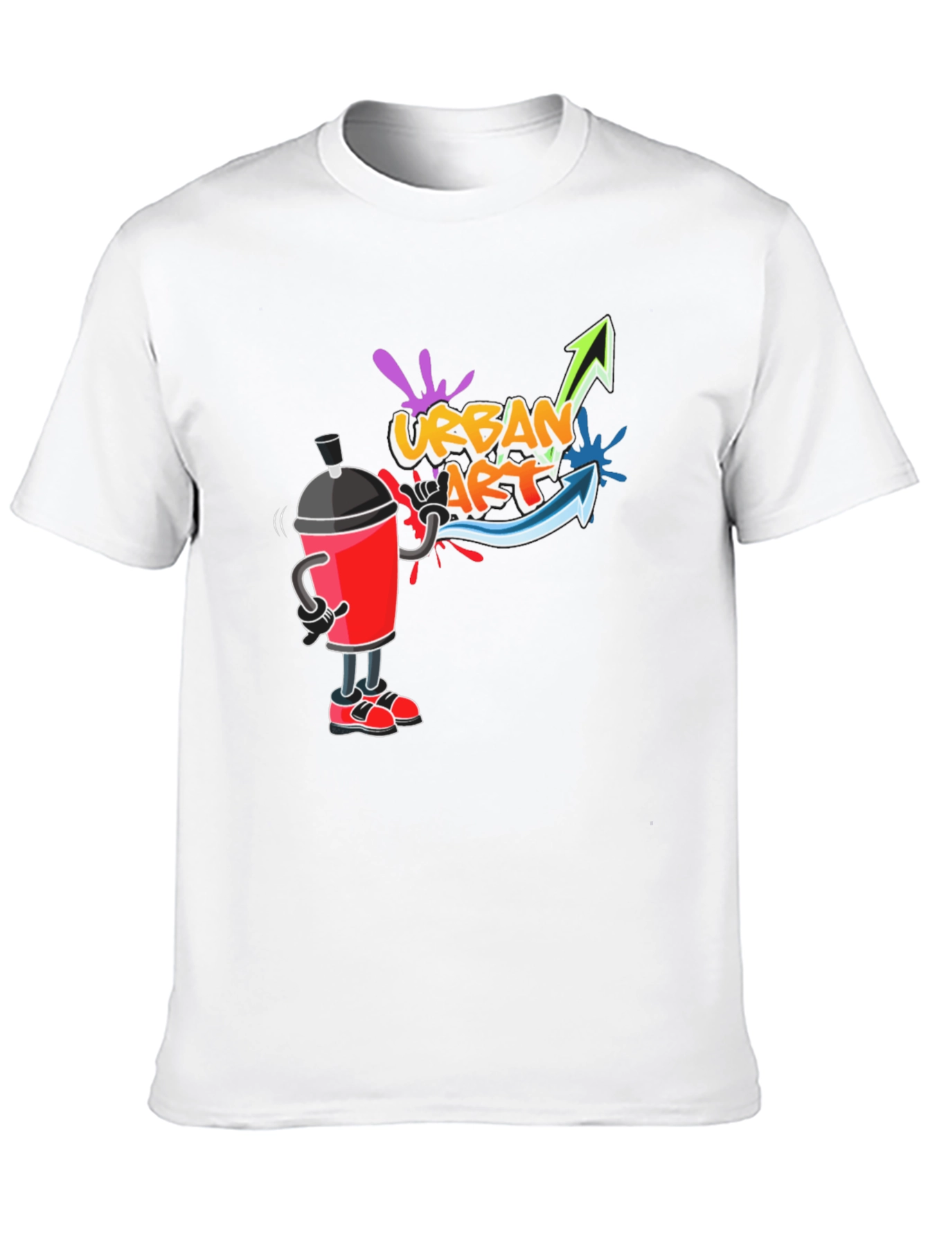 Urban Art T-Shirt - Black Crew Neck Graphic Tee