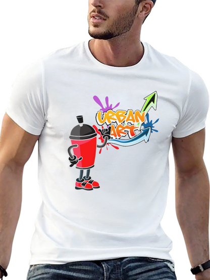 Urban Art T-Shirt - Black Crew Neck Graphic Tee