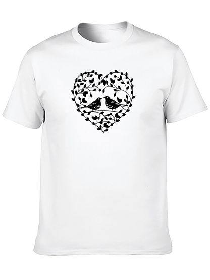 Love Birds Heart Tee - Stylish Graphic T-Shirt