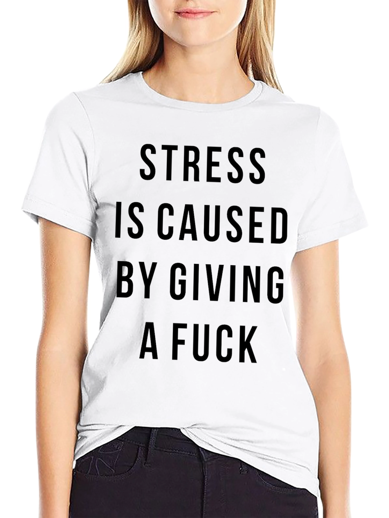 Stress Caused by Giving a F*ck Black T-Shirt