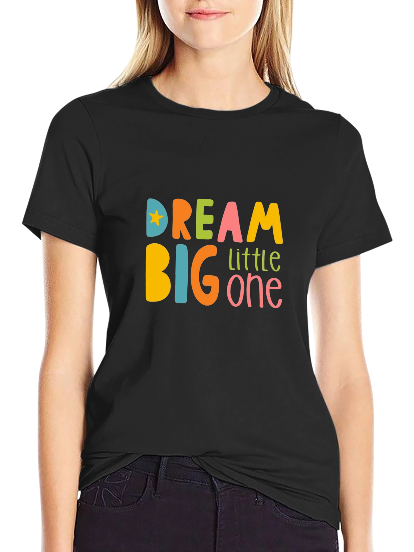 Dream Big Little One Graphic Tee - Black