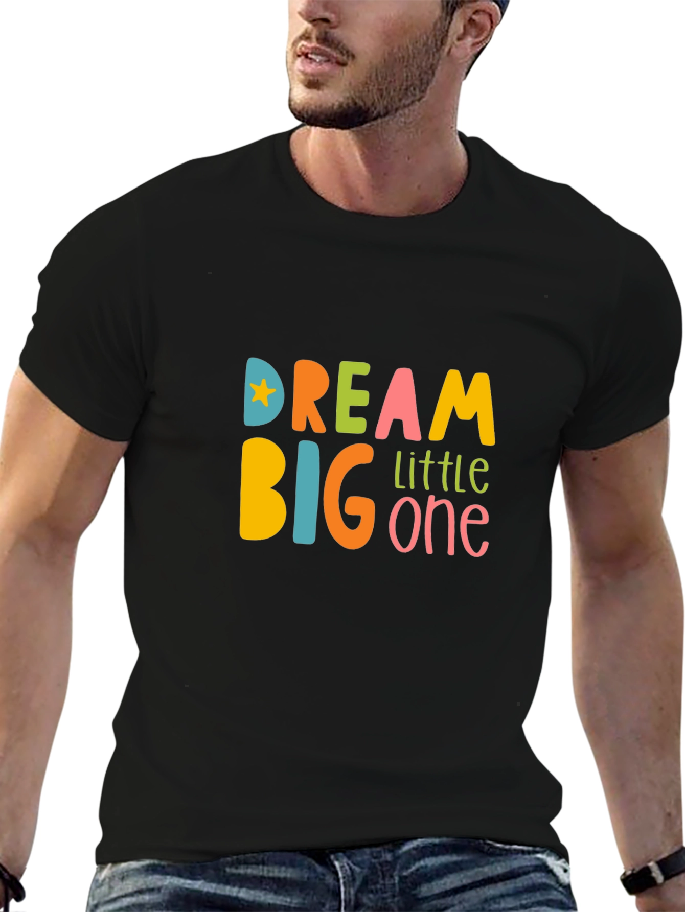 Dream Big Little One Graphic Tee - Black