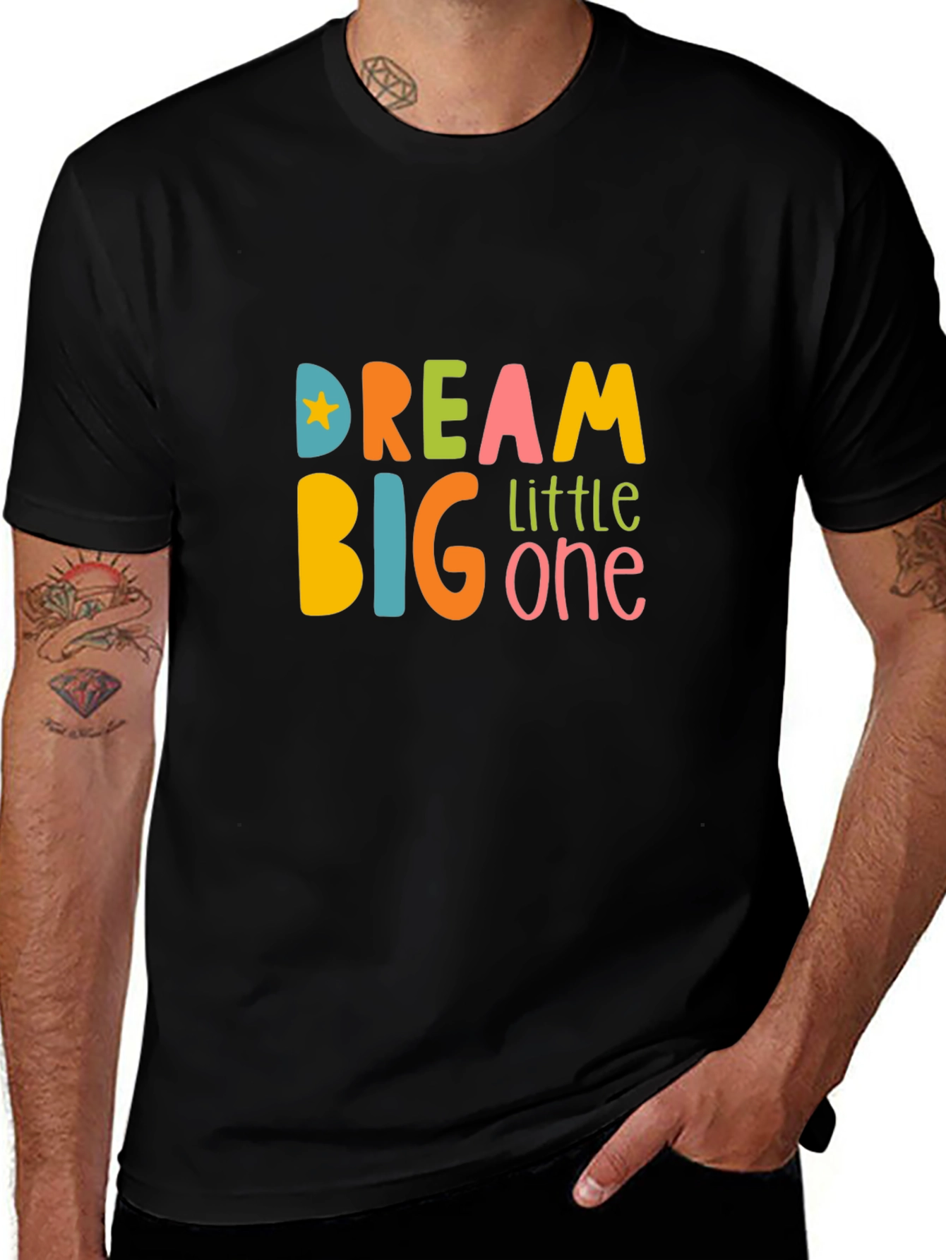 Dream Big Little One Graphic Tee - Black