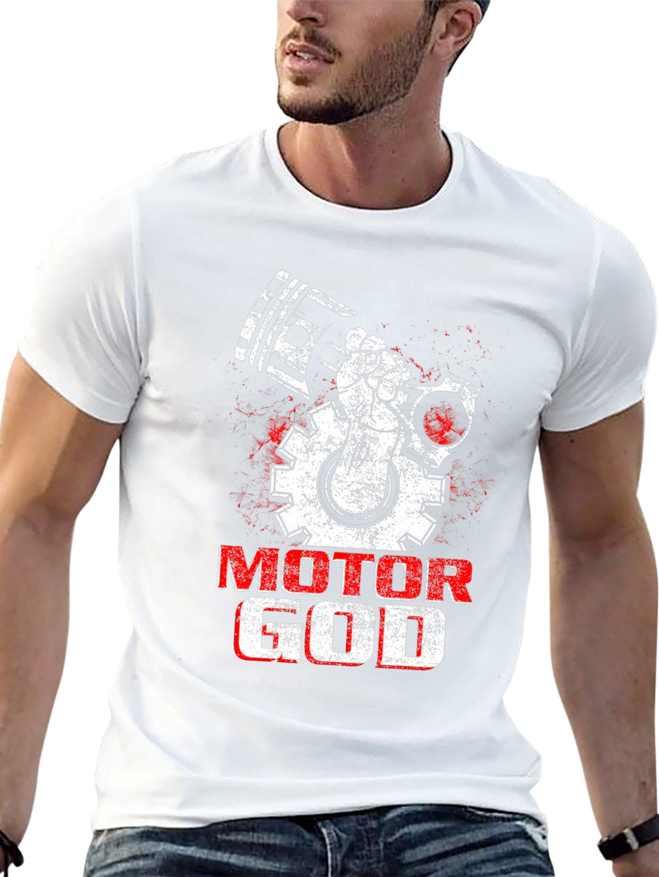 Motor God T-Shirt - Mechanic Gearhead Design
