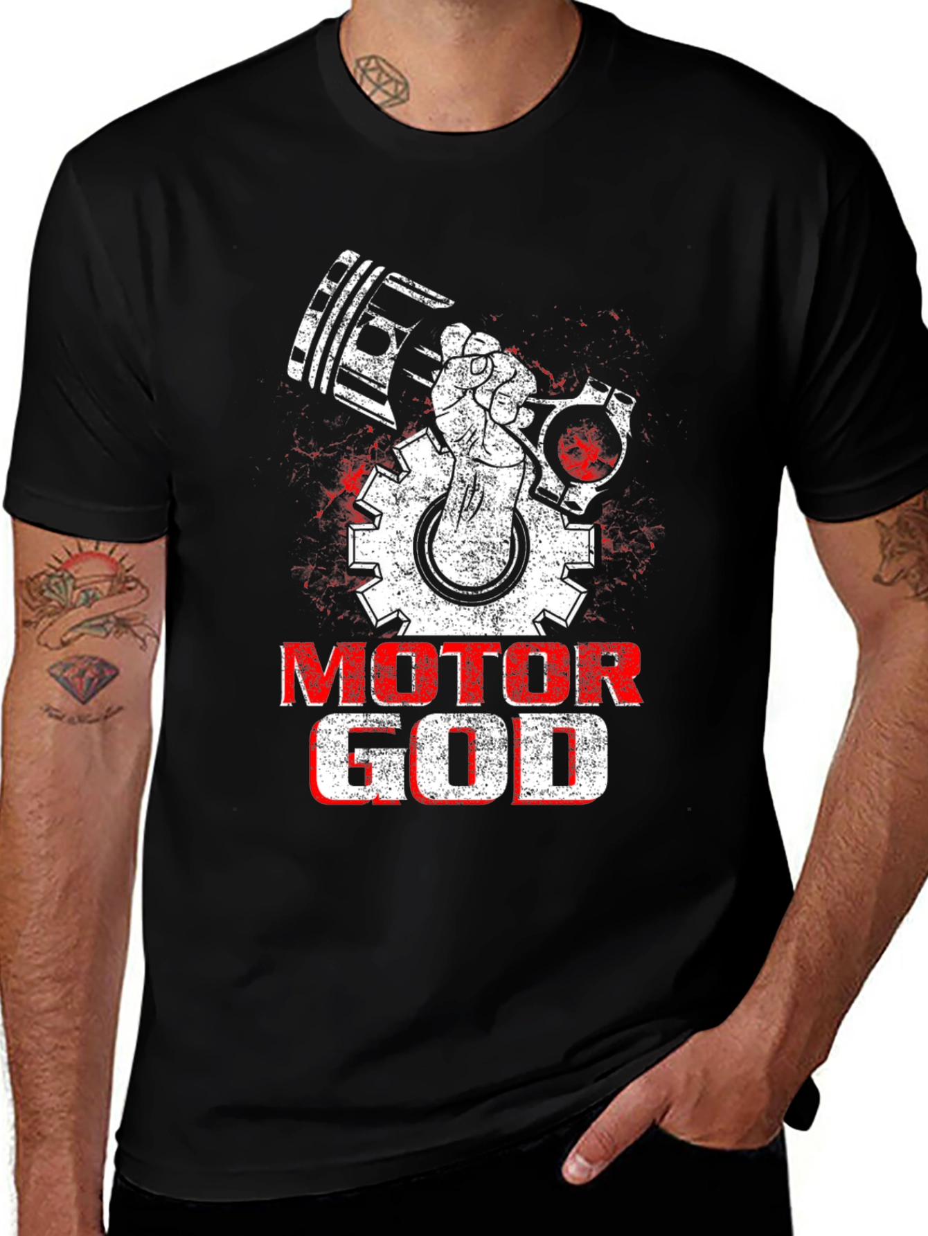 Motor God T-Shirt - Mechanic Gearhead Design