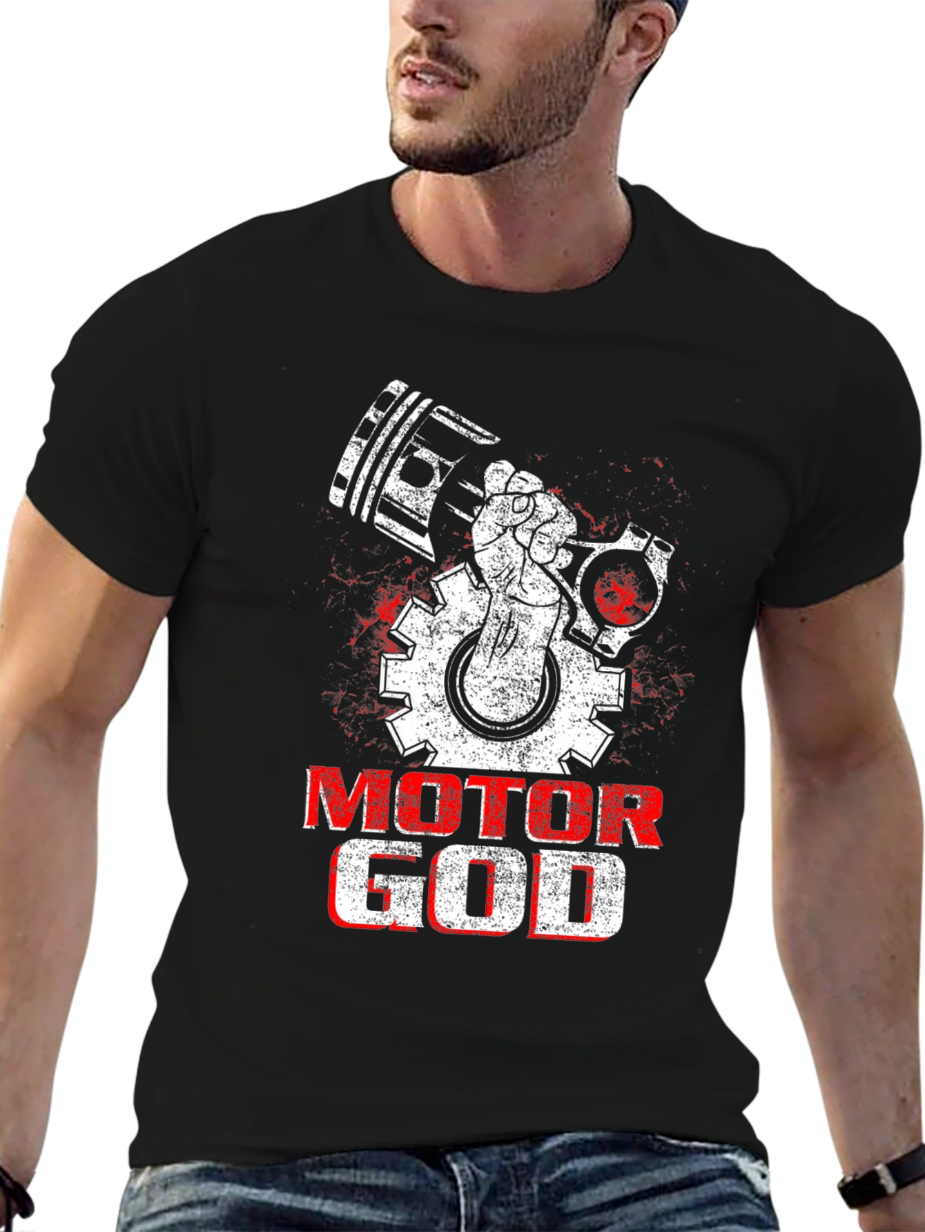 Motor God T-Shirt - Mechanic Gearhead Design