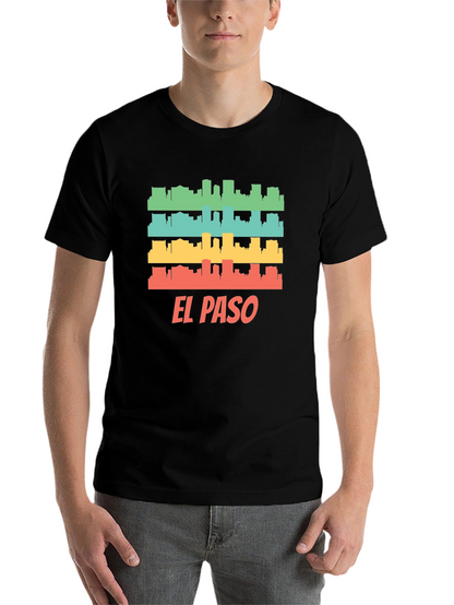 El Paso Retro Skyline Mens T-Shirt