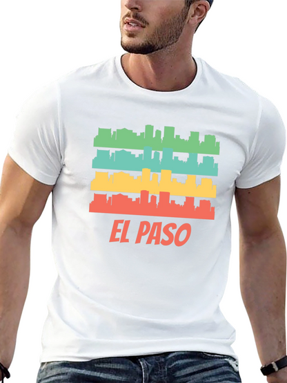 El Paso Retro Skyline Mens T-Shirt