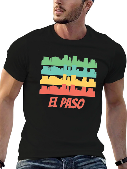 El Paso Retro Skyline Mens T-Shirt