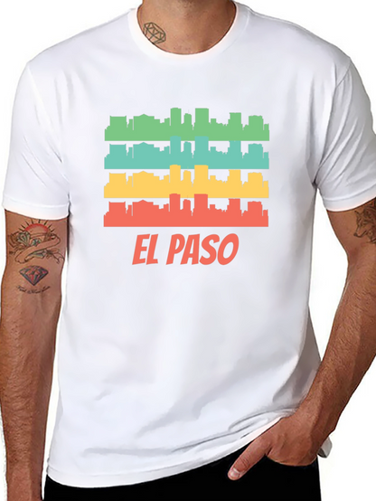 El Paso Retro Skyline Mens T-Shirt