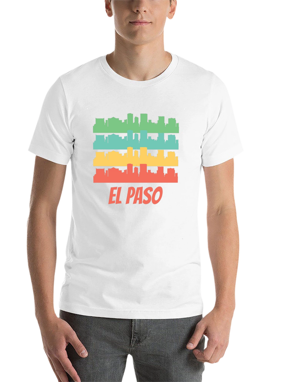 El Paso Retro Skyline Mens T-Shirt