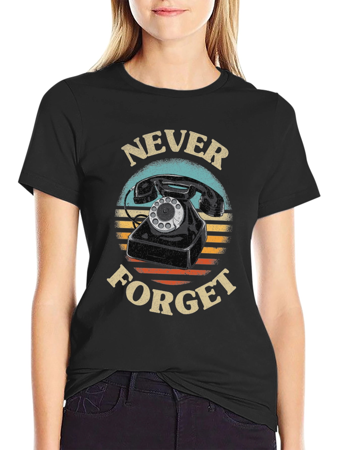 Never Forget Rotary Phone Graphic Tee