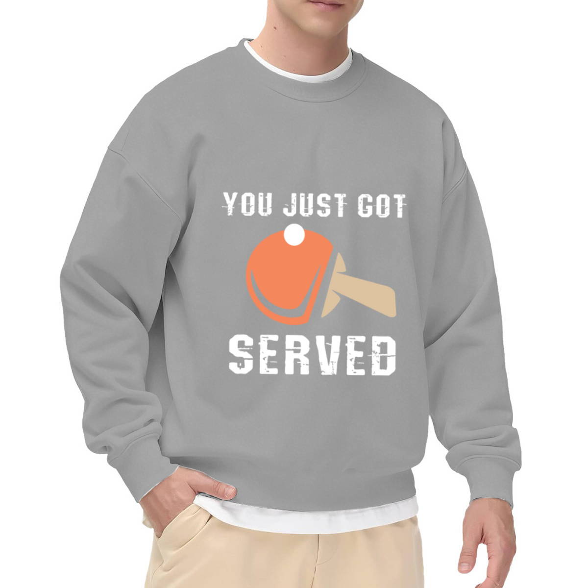 You Just Got Served Sweatshirt - Funny Table Tennis Quote Crewneck, Ping Pong Paddle Graphic Pullover, Paddle Sport Gift Sweatshirt, Match Point Top