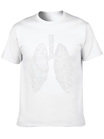Anatomical Lungs Graphic T-Shirt - Black Cotton Tee