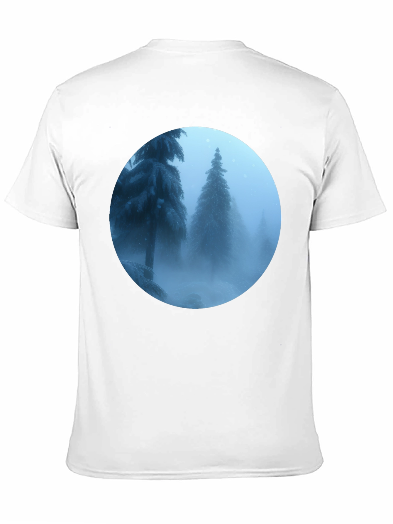Winter Forest Scene Black T-Shirt
