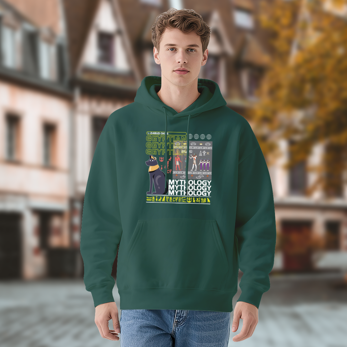Egyptian Mythology Black Cat Graphic Hoodie