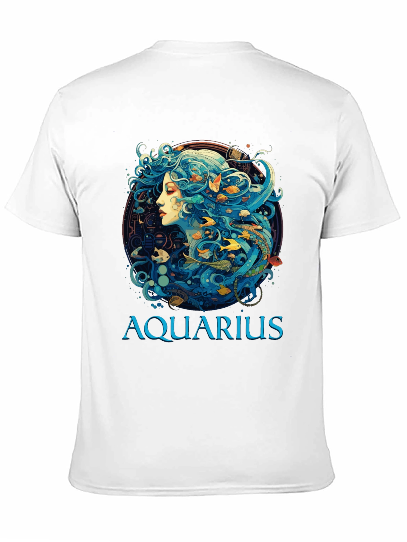 Aquarius Zodiac T-Shirt Black Cotton Tee