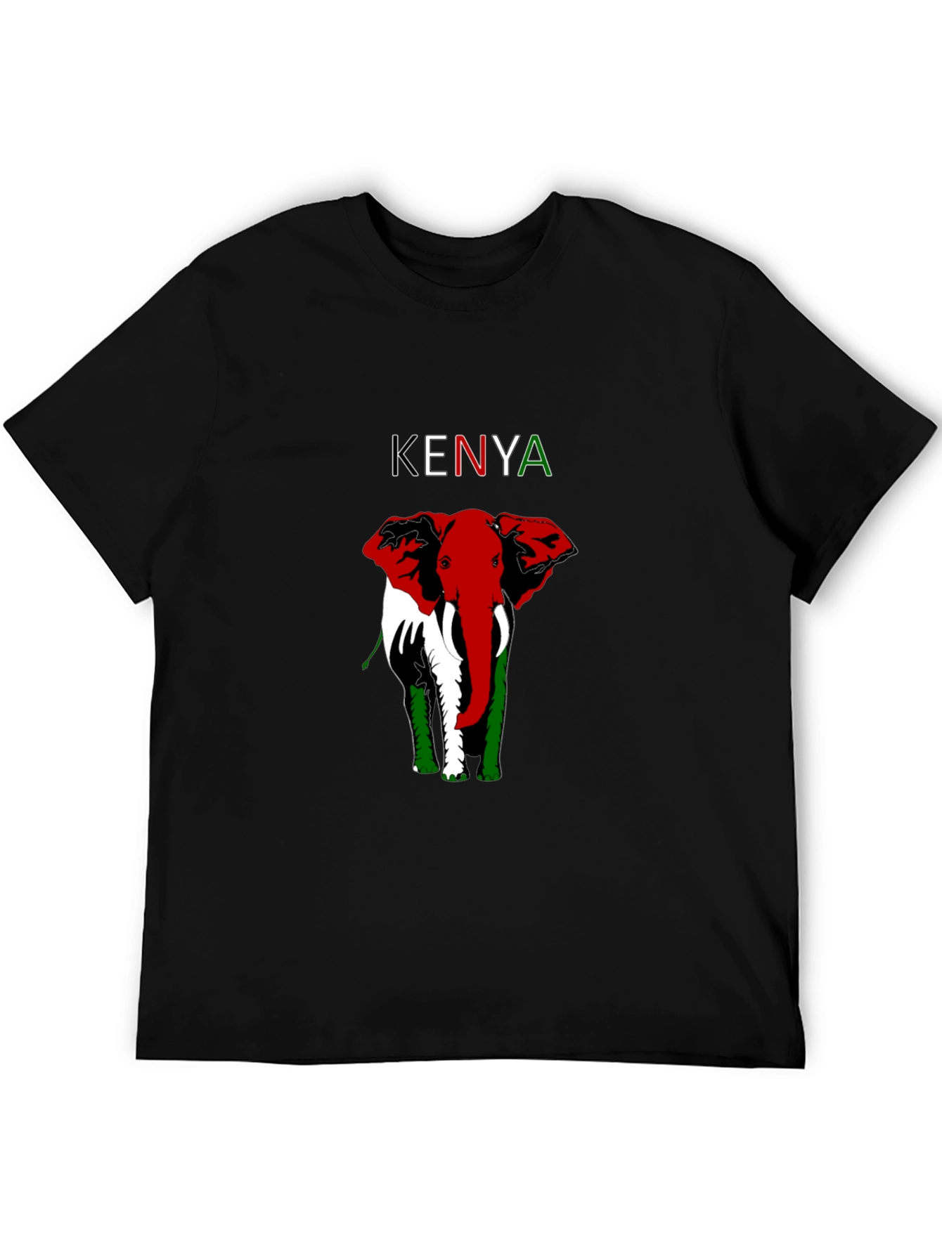 Kenya Elephant T-Shirt - Patriotic Design