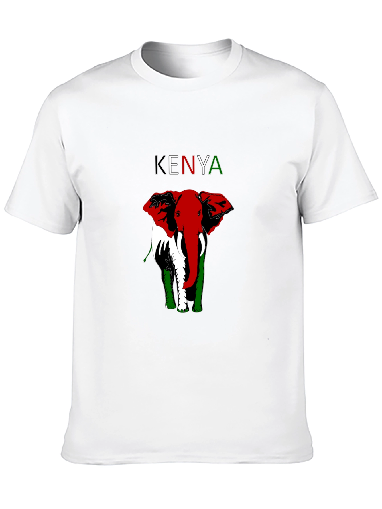 Kenya Elephant T-Shirt - Patriotic Design