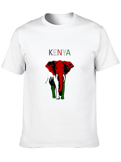 Kenya Elephant T-Shirt - Patriotic Design