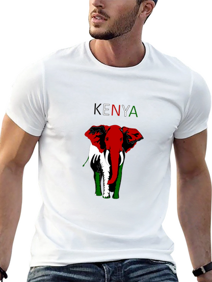 Kenya Elephant T-Shirt - Patriotic Design