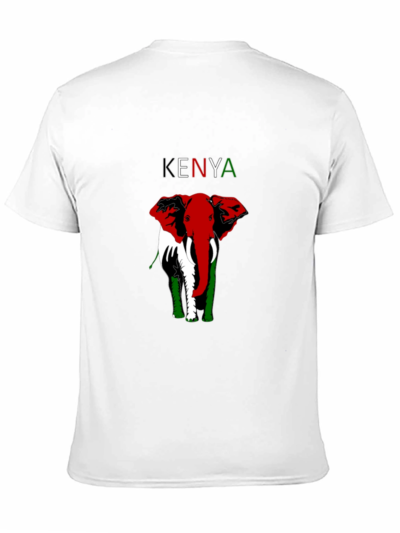 Kenya Elephant T-Shirt - Patriotic Design