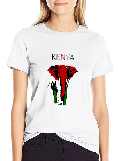 Kenya Elephant T-Shirt - Patriotic Design