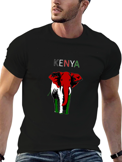 Kenya Elephant T-Shirt - Patriotic Design
