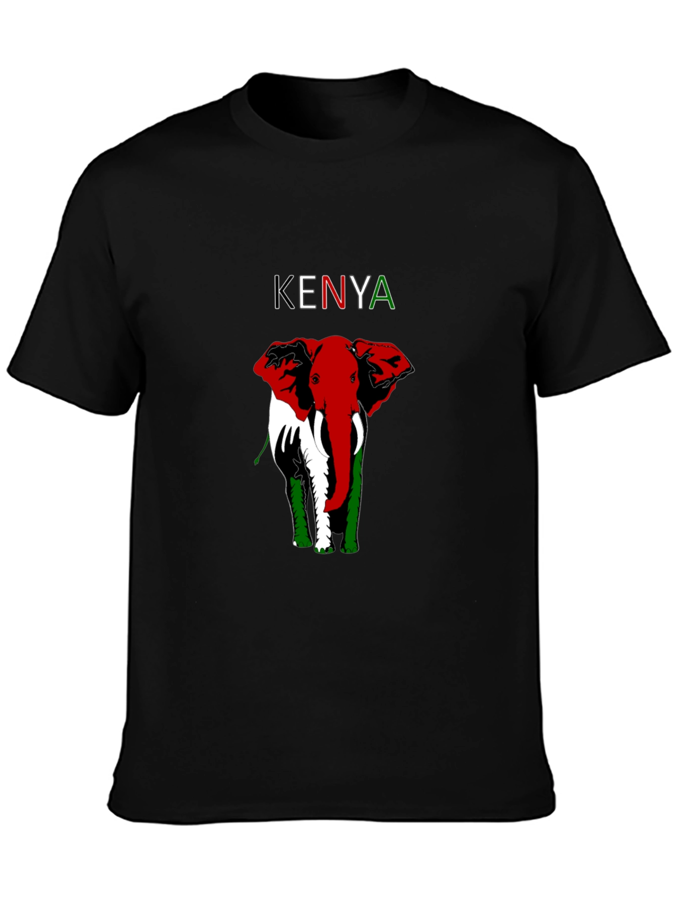 Kenya Elephant T-Shirt - Patriotic Design