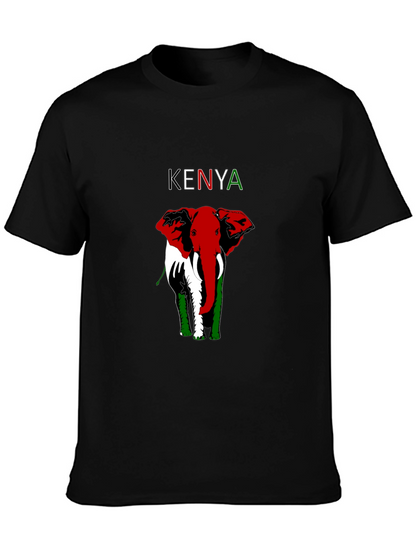 Kenya Elephant T-Shirt - Patriotic Design