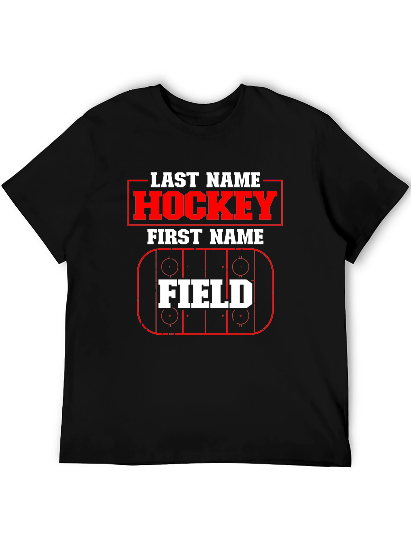 Hockey Last Name First Name Field T-Shirt