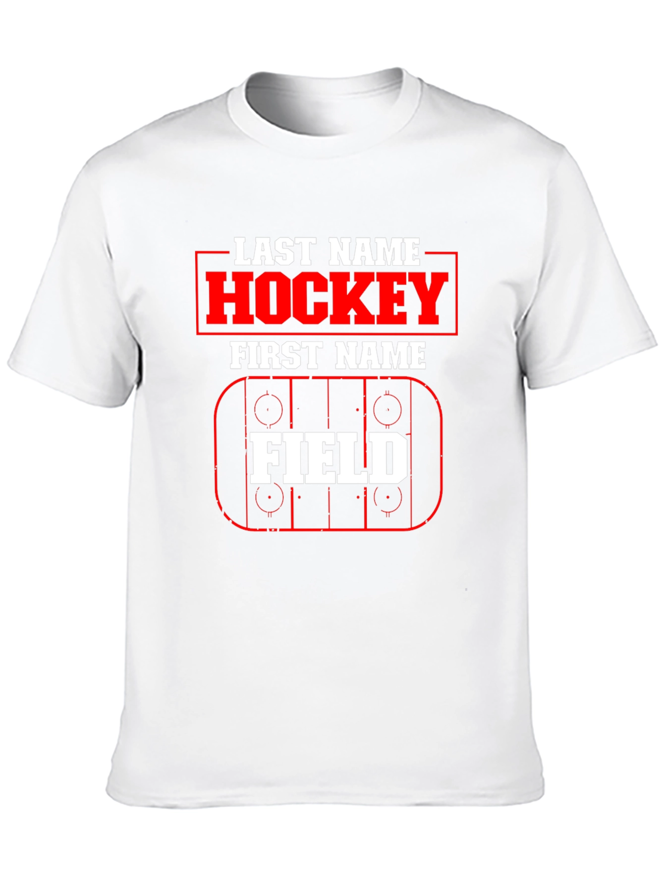Hockey Last Name First Name Field T-Shirt
