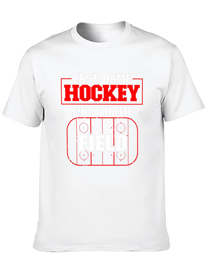 Hockey Last Name First Name Field T-Shirt