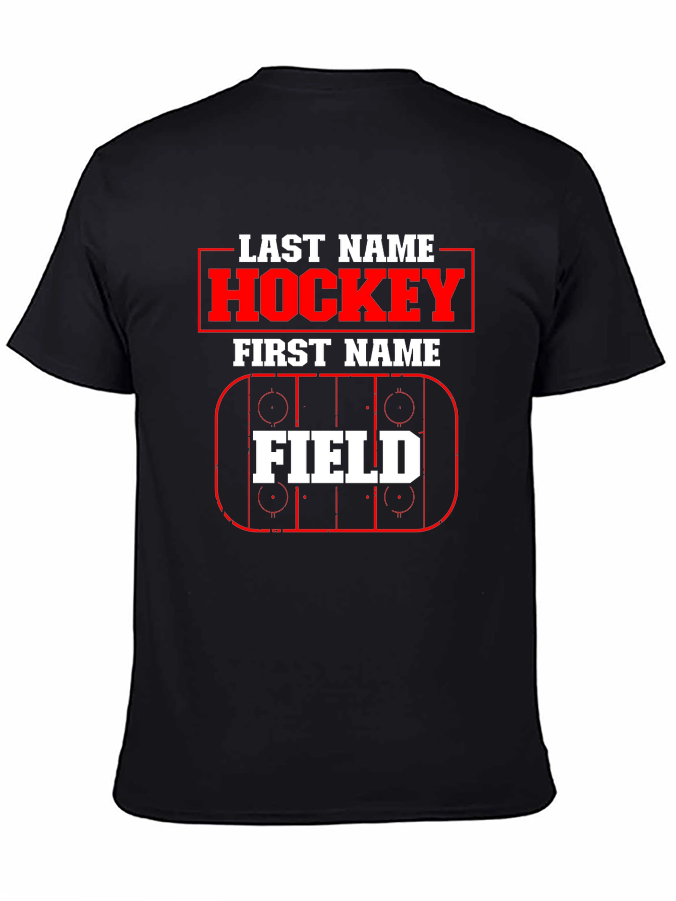 Hockey Last Name First Name Field T-Shirt