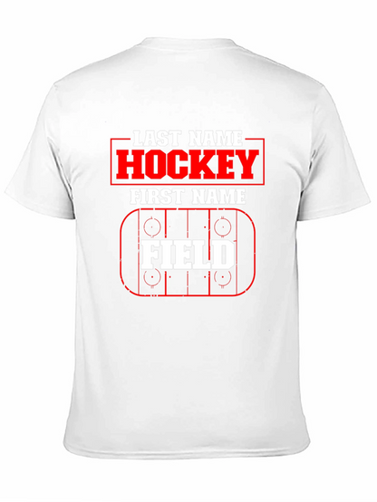 Hockey Last Name First Name Field T-Shirt