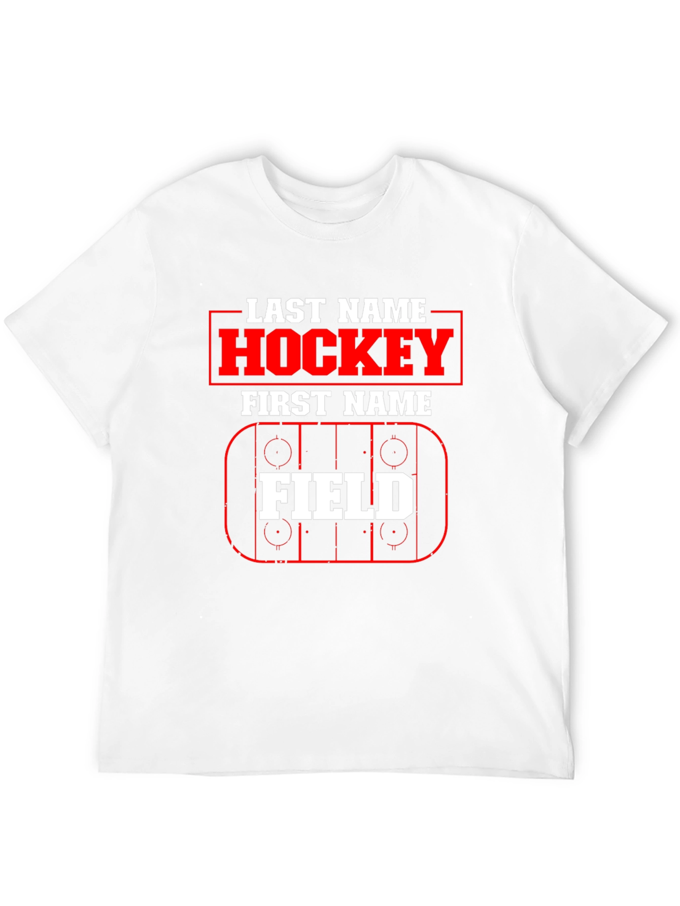 Hockey Last Name First Name Field T-Shirt